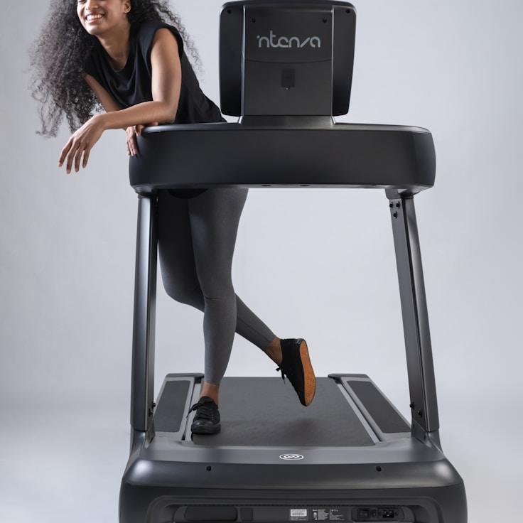 Group fitness class in a modern studio environment